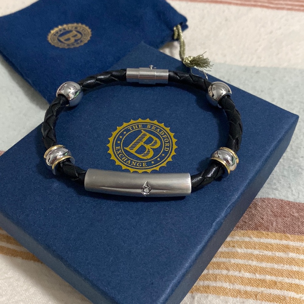 Bradford Exchange “Protection and Strength” granddaughter leather bracelet